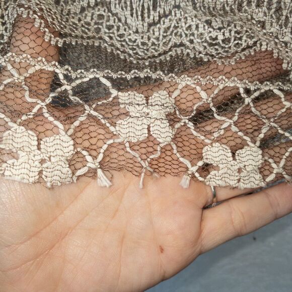 Piko 1988 Sheer Lace Mesh Raw Hemline Tank Top Size Medium - Picture 4 of 7